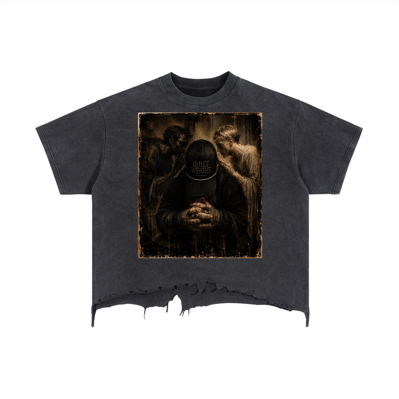 “Both Sides Sound Honest” Vintage Wash Boxy Distressed Hem T-Shirt