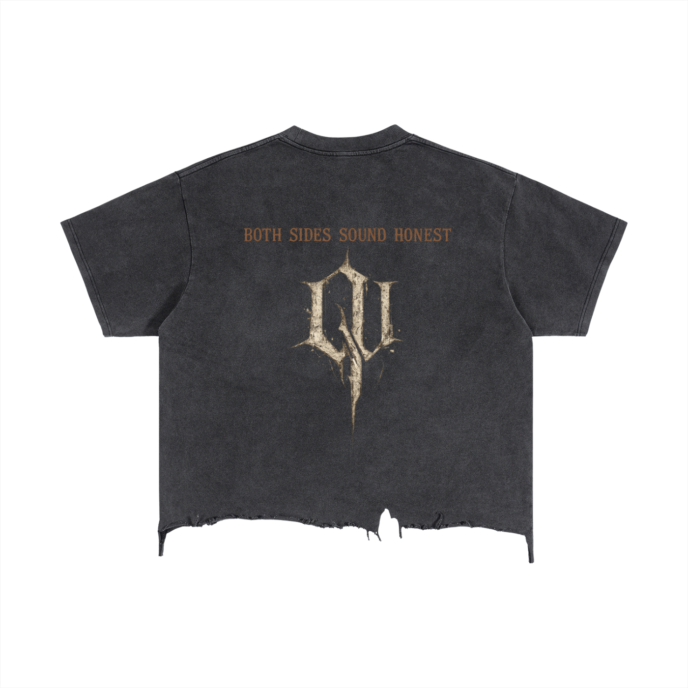 “Both Sides Sound Honest” Vintage Wash Boxy Distressed Hem T-Shirt