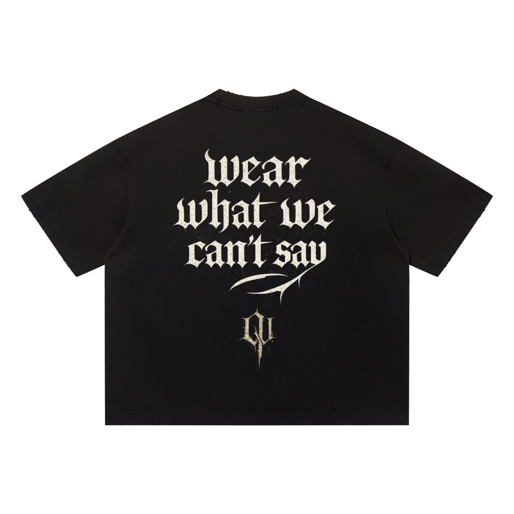 “Quiet Weight Official” Unisex Sun Fade Distressed Boxy T-Shirt