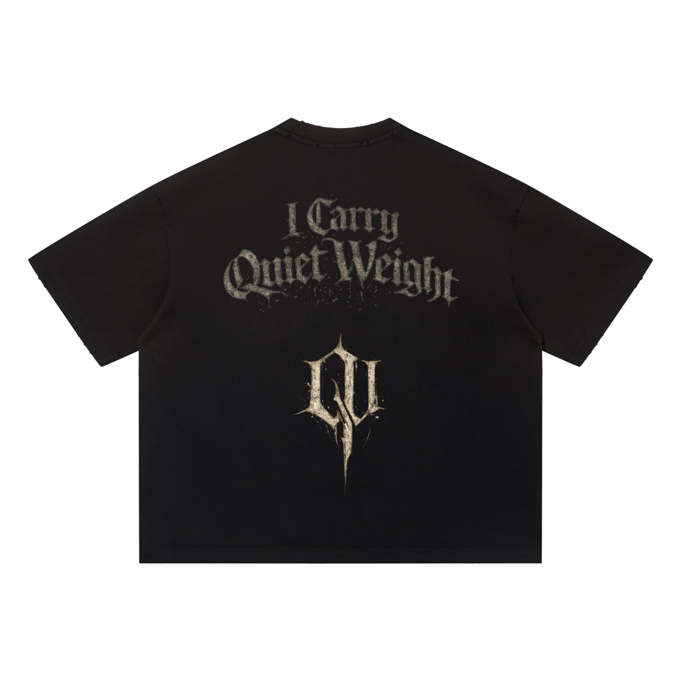 “I Carry Quiet Weight” Unisex Sun Fade Distressed Boxy T-Shirt
