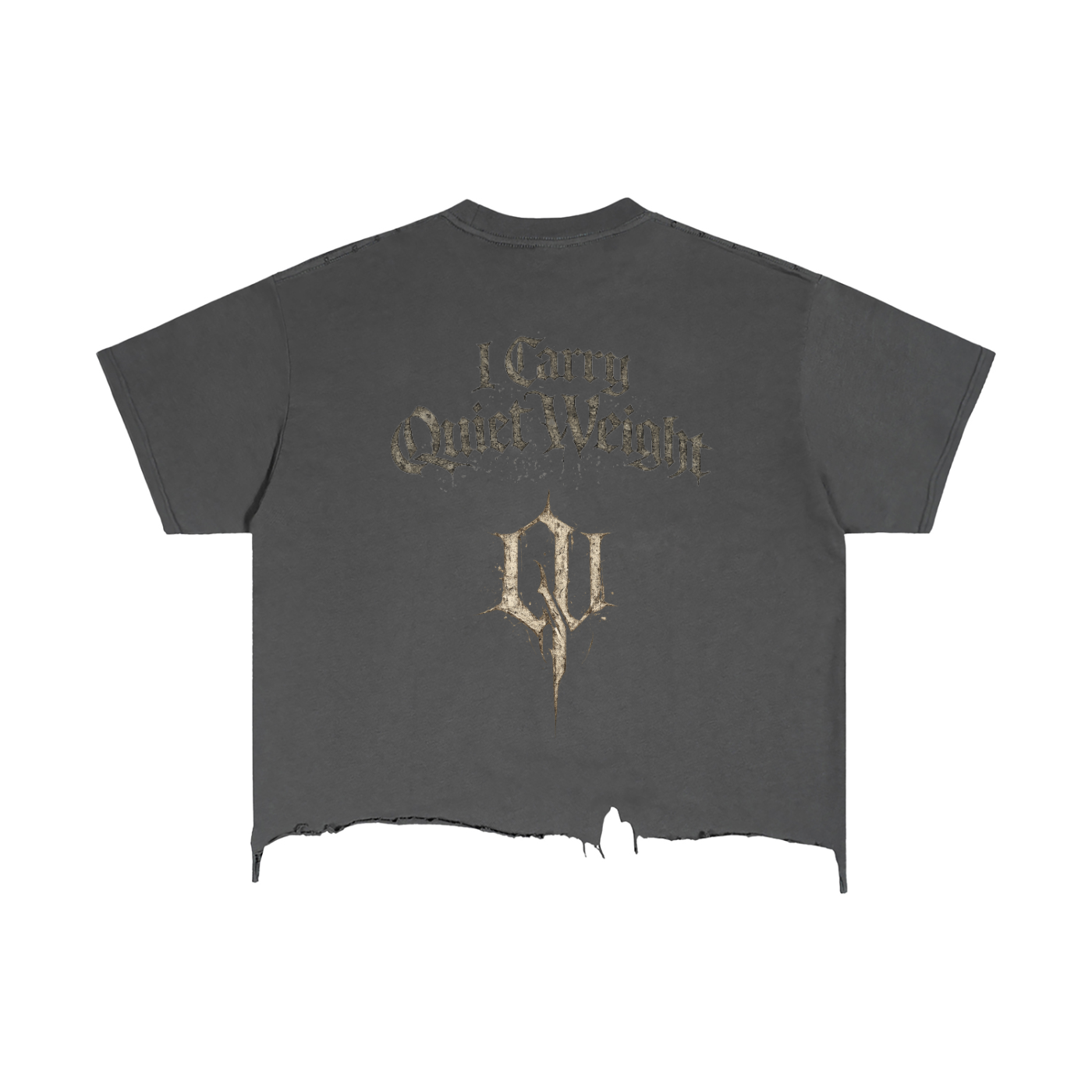 “ I Carry Quiet Weight” Vintage Wash Boxy Distressed Hem T-Shirt